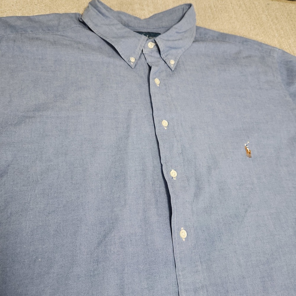 Ralph Lauren Shirt Men 3XLT Chambray Oxford Classic Fit Button-Down Preppy